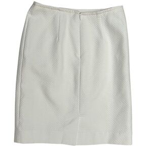 Vintage Diane Von Furstenberg Textured Pencil Skirt Cream Knee Length